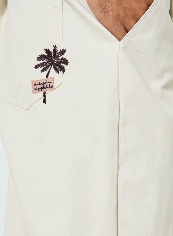 Styli Men Beige Wide Leg Trousers - Image 4